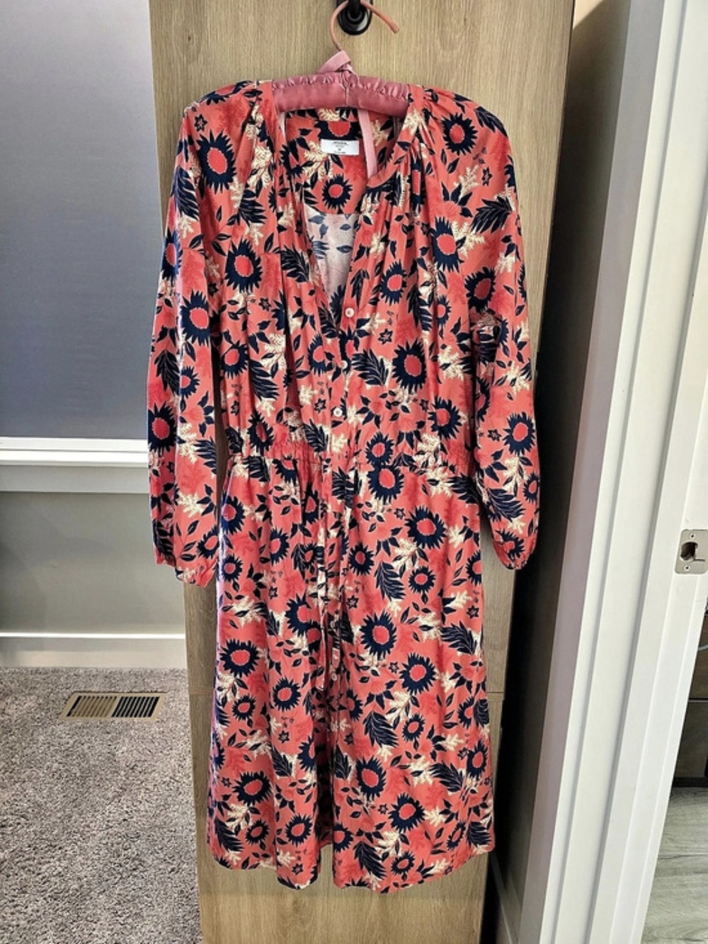 UNTUCKit Floral Midi Dress in Pink & Blue Size Medium Like New